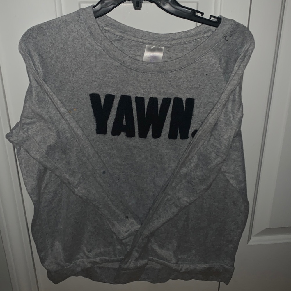 Woman’s Gray ‘yawn’ pajama shirt